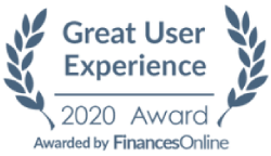 Great User Experience Award 2020 by Finance Online